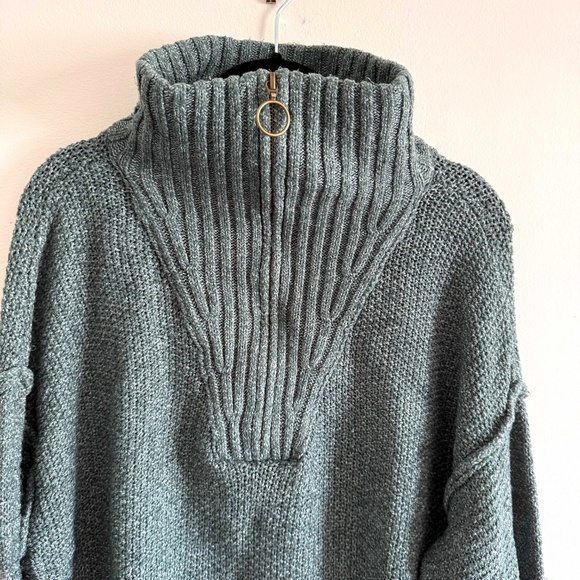 Universal Thread Mock Neck Quarter Zip Sweater Women’s XL Teal Cozycore Knit - Picture 8 of 11